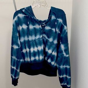 Blue Criss Cross Hoodie